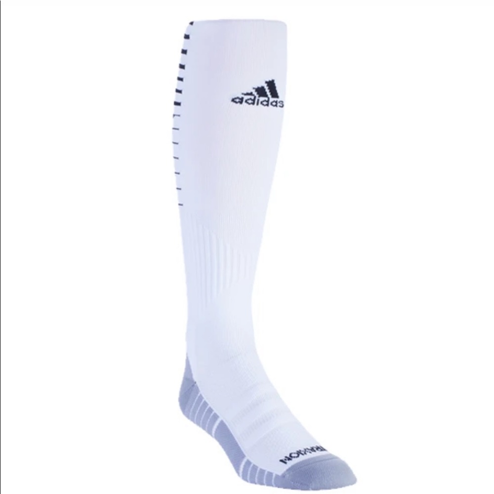 New Adidas White Soccer Socks Sz Large